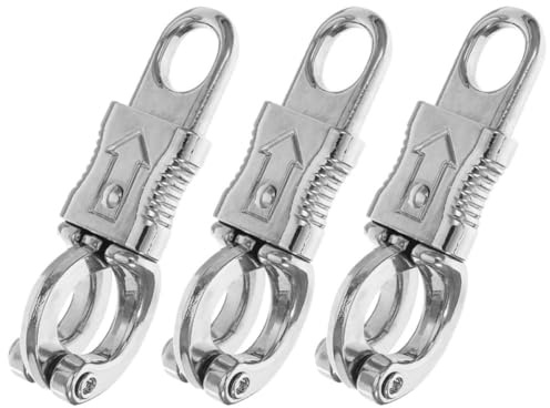 Crochet d'Arrêt à Dégagement Rapide 3 Pièces, Alliage de Zinc Argenté | Boucles à Pression, Clip Métallique Multifonction, pour Sellerie Cheval et Escalade, Usage Extérieur