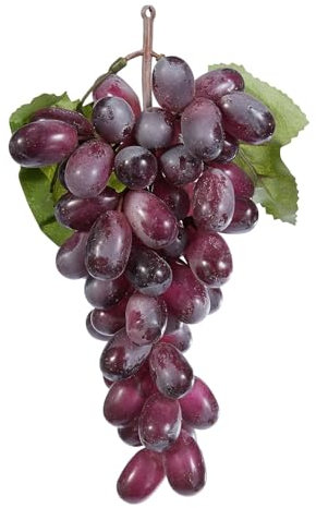 GMMH Künstliche Deko Trauben, (Rot, Oval, 25 cm) Lebensechte Weintrauben, Weinrebe, Plastikobst, Plastiktrauben, Plastikfrucht, Kunstobst, Dekoration, Hochzeitsdeko, Schaufenster, Küche, Hotel