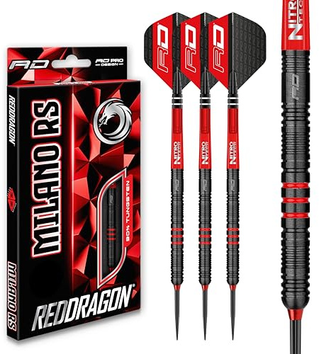 RED DRAGON Milano RS 26g Tungsten Darts Set mit Flights und Schäfte