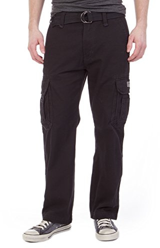UNIONBAY Survivor Iv, cargobyxor med avslappnad passform, big och tall-storlekar., Svart, 50W / 30L