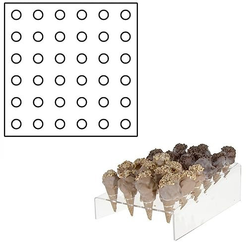 DesignPlex Portaconi Mignon Inclinato da banco in plexiglass Trasparente a 36 Fori - Misure 32 x 32 x H10 cm