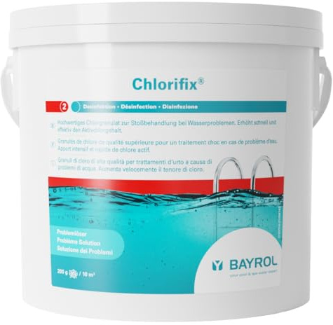 BAYROL Chlorifix® Chlorgranulat für Pool 5 kg - Hochwertiges Schnellchlorgranulat - Schockchlorung Pool - inkl. Dosierbecher