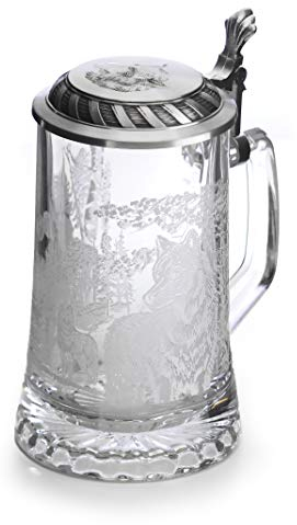 Artina Jennerwein Beer Stein Wolf, Height-18 Cm. 500 ml, Metallic, 1 Count (Pack of 1)