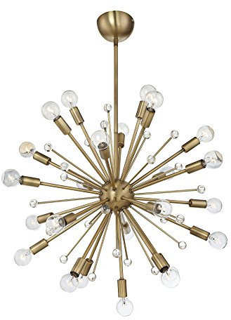Savoy House 7-6099-24-322 Galea Mid-Century Modern Bohemian Sputnik Style Chandelier, 24-Light 600 Total Watts, 14 H x 23 W, Warm Brass
