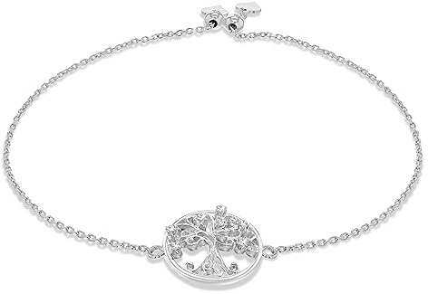 Tuscany Silver Bracciale regolabile da donna in argento sterling con Albero della Vita e zirconi