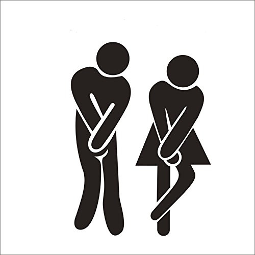 Toiletten Türaufkleber von greehome Mann Frau Türschild Spruch Dekoration lustig Tür Aufkleber