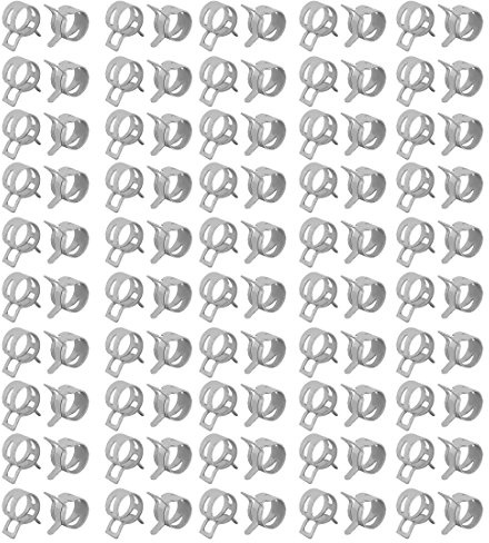 sourcing map 100 Stück 10mm Weiß Feder Schlauchschelle Federbandschelle DE | Schlauch Klemme