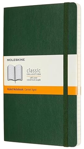 Moleskine - Klassisches Notizbuch mit Punktraster - Softcover mit Elastischem Verschlussband - Farbe Myrte Grün - Größe A5 13 x 21 - 192 Seiten