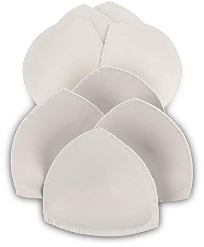 SERMICLE Inserti per Reggiseno, 4 Paia, Imbottitura per Reggiseno Sportivo A/B o C/D, Coppa D/E Beige o Nero, Bianco Opzionale, Bianco, a/B