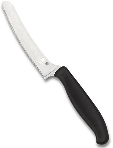 Spyderco Z-Cut Kitchen Knife with 4.3 Blunt Tip CTS BD1N Stainless Steel Blade and Durable Black Polypropylene Handle - SpyderEdge - K13SBK