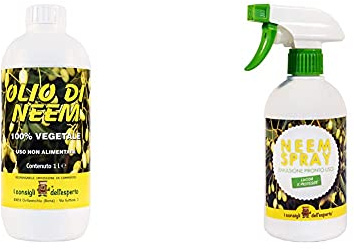 I Consigli Dell'Esperto Olio di Neem per la Protezione delle Piante Contro Varie avversita 1 litro & Spray Olio di Neem Pronto all'Uso