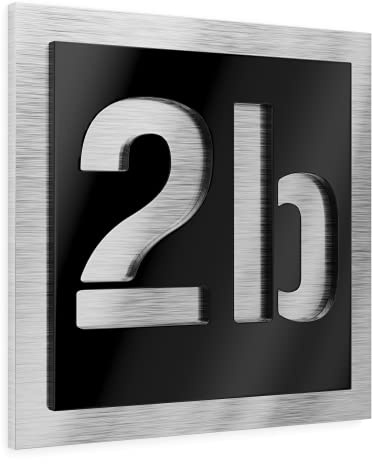 Graviers Design targhetta numero civico da esterno – 120x120 mm, nero, acciaio inox V2A (AISI 304), personalizzabile