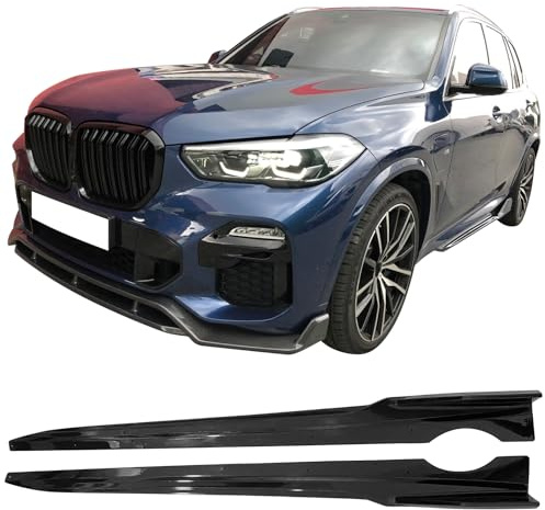 IKON MOTORSPORTS, Side Skirts Compatible with 2019-2025 BMW G05 X5 M Sport, IKON Style PP Injection Side Extension Bottom Line Gloss Black