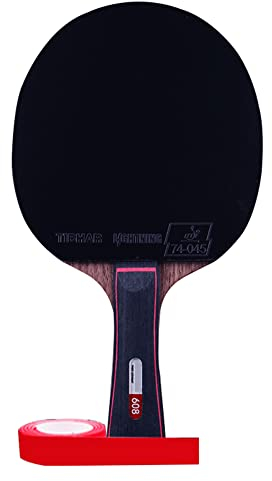 LINGOSHUN Tischtennis-Schläger,7-lagiges Holz,Allround-Profi-Trainings Pingpong-Schläger Set,Rutschfester Griff / 1 Pack/Long handle