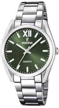 Festina Damen Uhr Analog Edelstahl 316L - Quarzwerk - Mineralglas hochresistent - 5 ATM wasserdicht F20622 - Boyfriend Collection