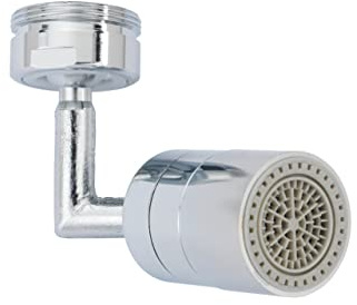 WENKO Régulateur de jet à deux modes, mousseur réglable avec deux types de jet orientable à 360° en laiton chromé, économie d'eau, idéal pour la cuisine ou la salle de bain, 2,5 x 6,5 x 5,5 cm