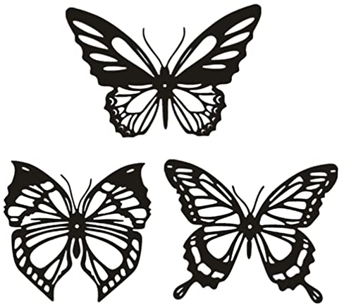 PRETYZOOM 3Pcs Metal Butterfly Wall Decor, Mural Butterflies Art Wall Decoration for Home, Garden, Living Room, Bathroom, Indoor, Outdoor Decor Accessories, 16X16CM