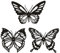 PRETYZOOM Metal Butterfly Wall Decor Black Butterfly Decor 3Pcs Mural Butterfly Art Wall Decoration for Home Living Room Bathroom Indoor Outdoor Decor Garden Yard Fence Decor,16X16CM