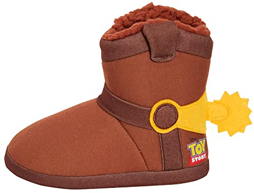 Disney Woody Bottes Pantoufles Toy Story Chaussons pour garçons Bottines en polaire Chaussures de maison, multicolore, 6 UK Child