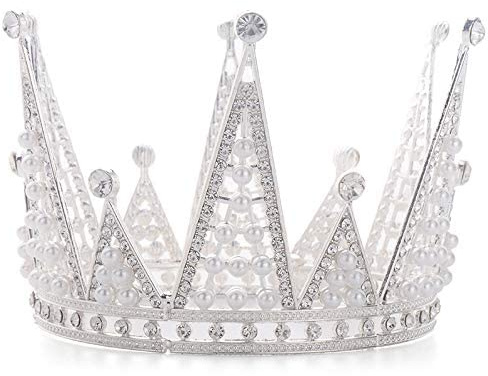 Tiara-Krone, Kuchendekoration, Prinzessin, Geburtstag, Hochzeit, Party, Kuchendekoration, Requisit für Neugeborene, Foto-Requisite, Thema, Geburtstag, Party, Dekorationen (Silber)
