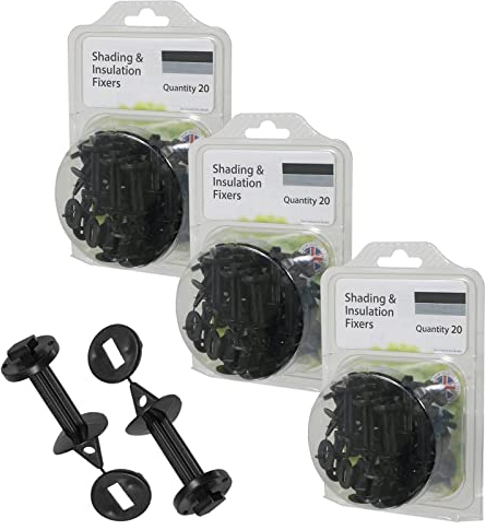 SPARES2GO Gewächshaus-Isolierung, Schattierungsfixierer, Luftpolsterfolie, PVC-Kunststoff-Rahmen-Clips, 60 Stück