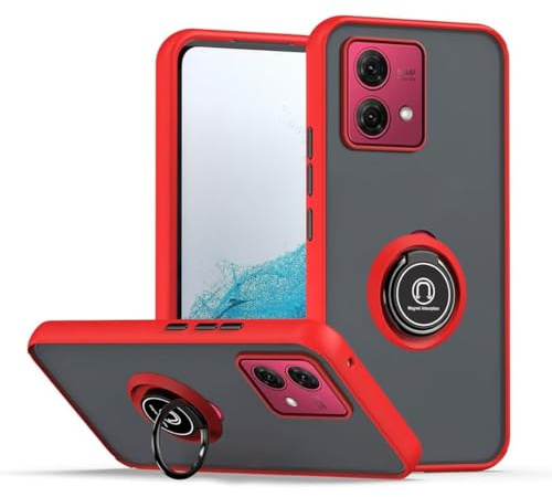 COMAKU Funda para Motorola Moto G84 5G, Anti-Scratch Carcasa con 360 Soporte Hard PC y Silicona TPU Bumper Antigolpes Case para Motorola Moto G84 5G - Rojo