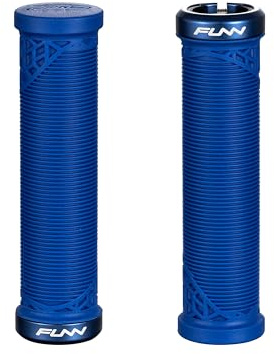 Funn Hilt JR Mountain Bike Handlebar Grips With Single Lock On Clamp, Bicycle Handlebar Locking Grips with 19 mm Inner Diameter, Short Bicycle Grips For Youth, Girls and Boys (Blue)