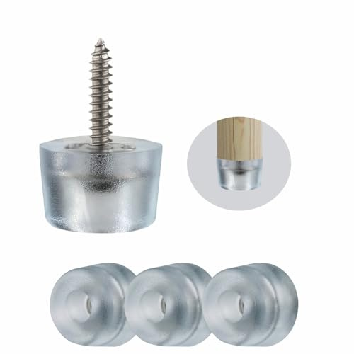 20 Stück Möbelfüße aus Gummi, geeignet für Gartenstuhlbeine, passend für alle Arten von Möbeln, rutschfest, schützen Möbel vor feuchten Böden. (20, 13x13mm transparente konische Matte)