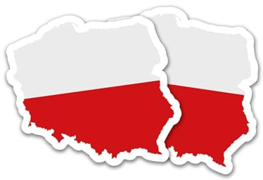 Finest Folia 2er Set Länder Silhouetten Aufkleber Länderaufkleber Bundesland Flagge Sticker für Auto Fahrrad Motorrad Modellblau selbstklebend wetterfest R215 (08 Polen)