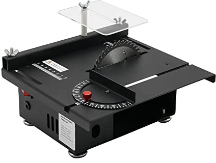 Mini Tischkreissäge, 200W Multifunktionale Tragbare Präzisions DIY Miniatur Tischkreissägen mit 7 Gang Geschwindigkeit, Max Schnitttiefe 33mm, 0-90° Winkeleinstellung