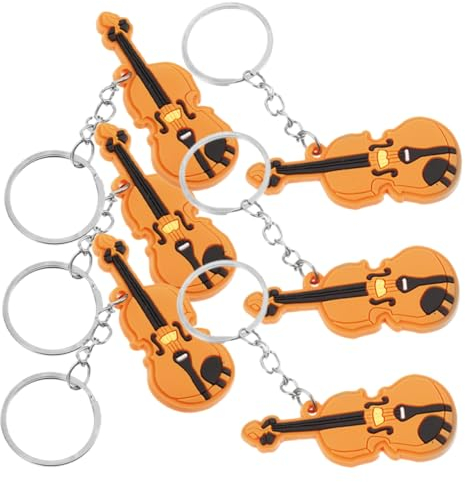 COSMEVIVI 6stücke Violin Schlüsselanhänger Kreatives Musik Accessoire Miniatur Instrument Für Musikliebhaber Und Violinspieler Langlebiges Design Für Musikpartys