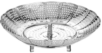 Gemüsedampfer,Edelstahl Dampfgarer Einstellbar Dünsteinsatz Vegetable Steamer Basket für Spülmaschinen Baby Nahrung