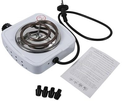 Joyzan Fornello Elettrico, Bruciatore Elettrico a Calore Portatile e Regolabile con Doppia Piastra Singola Riscaldamento Rapido Efficienza Energetica Design Compatto Home Office Campeggio