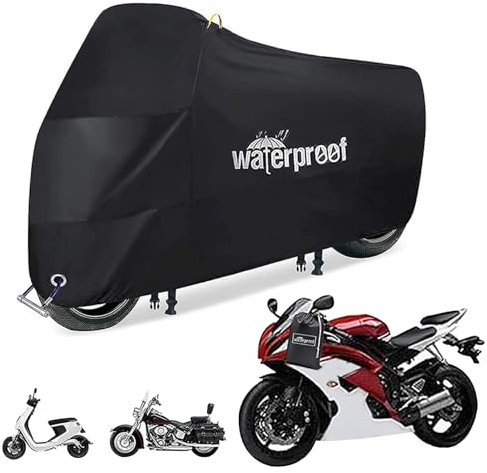 Telo copribici Impermeabile Telo copribici per Interni ed Esterni, Resistente ai Raggi UV, Tenda portabici con Fibbia e Fori per Lucchetto per la Maggior Parte delle Bici, Bicicletta, Bici elettrich