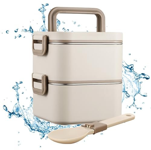 Sghtil Lunch Box in acciaio inossidabile, contenitori per Lunch Box,Scatola da picnic in acciaio inossidabile per pranzo | Contenitori per il pranzo riutilizzabili per adulti, cestino per il pranzo