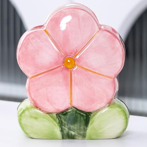 Busnos Stiftehalter Blume Zimmer Deko Kawaii Stifteköcher Rosa Pen Holder Pinselhalter Stifte Organizer Cute Boho Style Aesthetic Stiftehalter Schreibtisch Zubehör Geschenk für Frauen