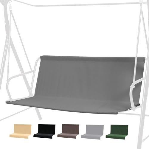 Outdoor-Schaukelstuhlbezug, wasserdicht, 600D, Ersatzbezug für 2-/3-Sitzer-Schaukelbank, Grau, 109,2 x 55,9 x 45,7 cm