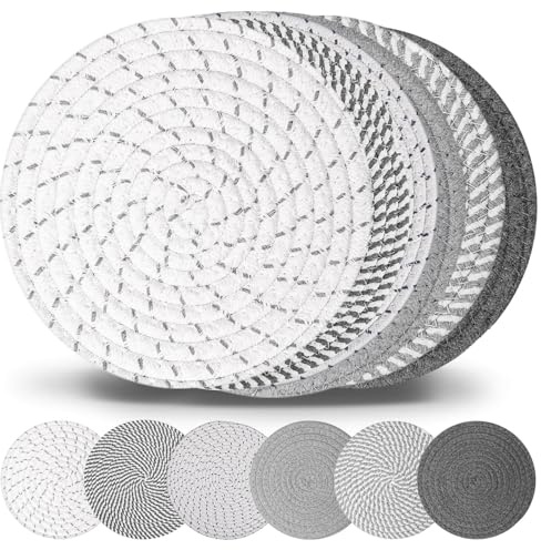 Billbotk 10 Trivets for Hot Dishes, Hot pots and Pans, Set of 6, Heat Resistant Pot Holders for Kitchen, Hot Pads for Countertops