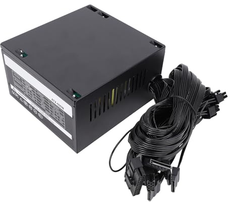 Fuente de Alimentación de Computadora de Escritorio, Fuente de Alimentación Modular ATX 600W con Ventilador Negro 120 Mm, Voltaje Completo Pasivo, PSU Juego Continuo para 10,