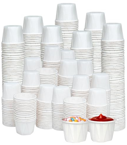 1 Oz Paper Souffle Cups (2000 Pack) Disposable Portion Cups for Ketchup, Condiments, Medicine, Pills, and Food Samples – Ideal for Home, Office, Catering, and Healthcare Use