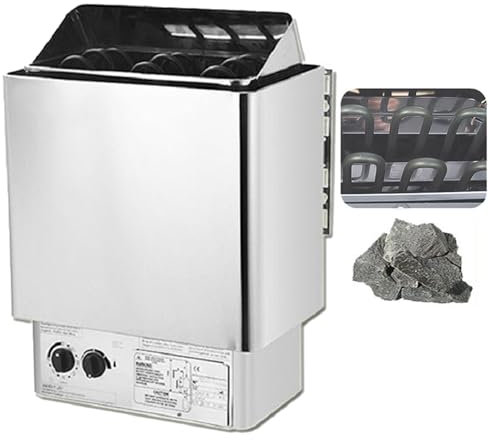 Riscaldatore Elettrico Per Sauna Da 3 Kw-9 Kw,Stufa Per Sauna A Vapore Secco Con Controllo Interno In Acciaio Inossidabile Per Saune E Bagni Di Vapore, Timer: 0-180 Min,Temperatura: 0-110 °C,4.5KW