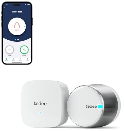 tedee GO2 Allu Serratura Smart con app WiFi e Bluetooth per l'accesso remoto, Serratura intelligente con sblocco automatico Alexa Google Smart Home