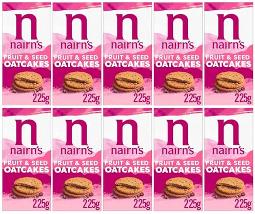 Nairn's Fruit & Seed Oatcakes, 225g (Pack of 10) - Healthy Snacks