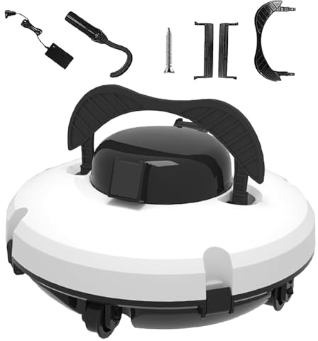 Feiphla Swimming Pool Hoover,Rechargeable Automatic Pool Cleaning Robot,Wireless Intelligent Cleaning Underwater Cleaning Suction Unit for Pool Side Up to 860 Sq.Ft