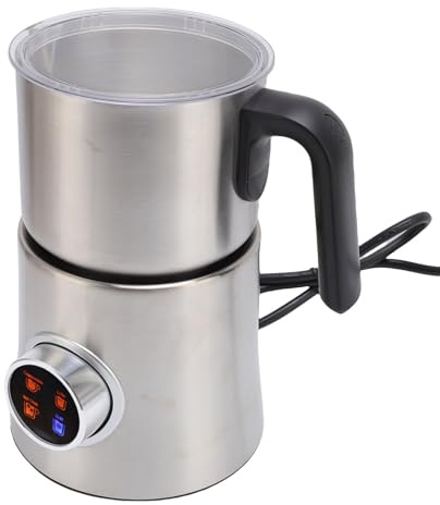 Syrisora Mousseur à Lait 4 en 1 900 Ml, électrique, Amovible, Automatique, Chaud et Froid, Chocolat Chaud, Pichet en Acier Inoxydable, Chauffe-Lait et Chauffe-Lait, Mousseur à Lait Chaud et (Plug UE