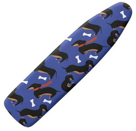 Copriasse da Stiro Grande 150x50 Nero Viola Pratico Imbottito Sistema a Cordino Lavabile Resistente al Calore per una Facile Stiratura - Panno Protettivo