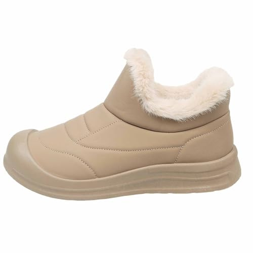 Scarpe Barefoot Donna 2026 Trekking da Uomo Dopo Sci Neve Impermeabili Stivali Invernali con Pelliccia (Cachi,38)