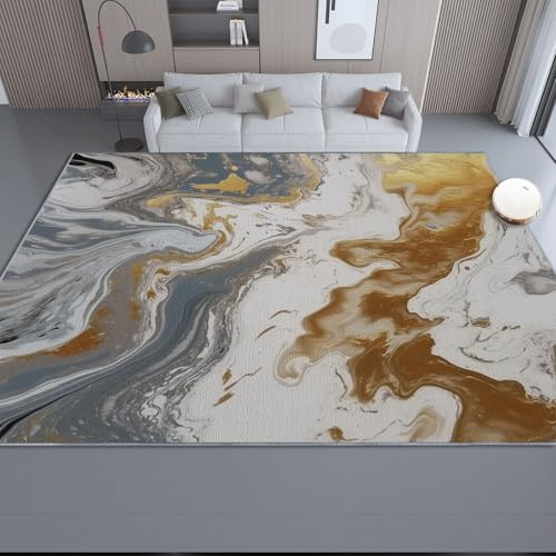 Genérico Alfombra Salon Moderno Moda Líquido Metal Mármol, Comedor Lavable Antideslizante Alfombra, Multicolor Alfombra Pelo Corto 90 x 150 cm para Dormitorio Cocina Hall Entrada Pasillo