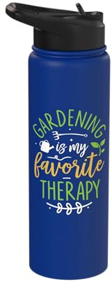 Gardening My Favorite Therapy Plant Lover Gardener Self-care Stainless Steel Insulated Water Bottle