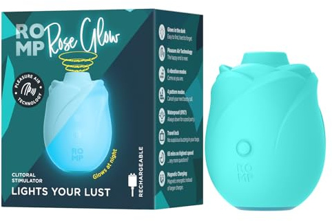 ROMP Rose Glow Succionador de Clítoris para Mujer | Rosa Fosforescente con 6 Modos de Vibración | Juguete Sexual de Succión | Vibrador Femenino Recargable e Impermeable para Estimulación y Placer